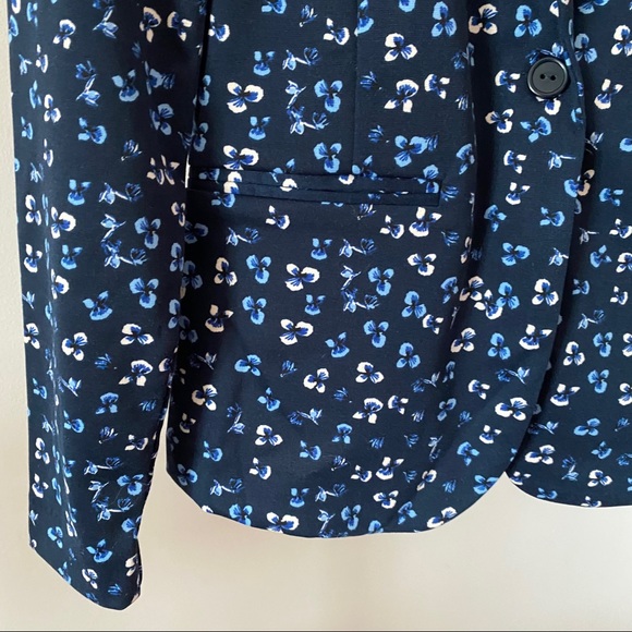 BNWT ICHI Navy Floral Print Jersey Blazer - Picture 6 of 8